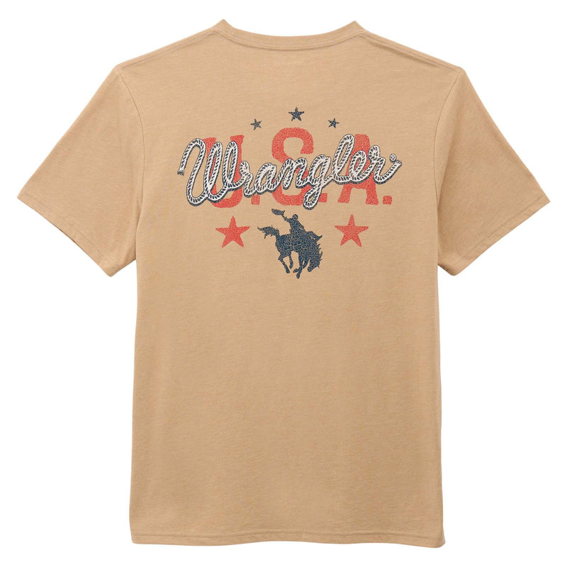 Wrangler Men's U.S.A. Graphic T-Shirt in Travertine Heather