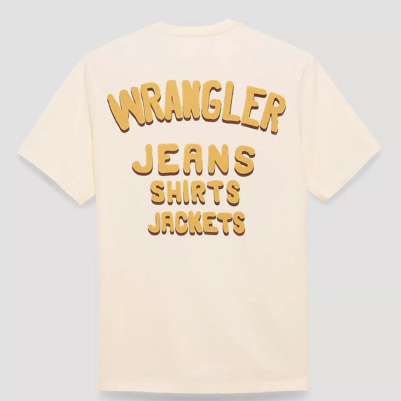 Wrangler Men's Golden Bronc Dual Graphic T-Shirt in Antique White