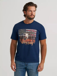 Wrangler Men's Spirit Flag Graphic T-Shirt in Pageant Blue