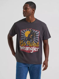 Wrangler Men's Go West Vintage Fit Graphic T-Shirt in Phantom