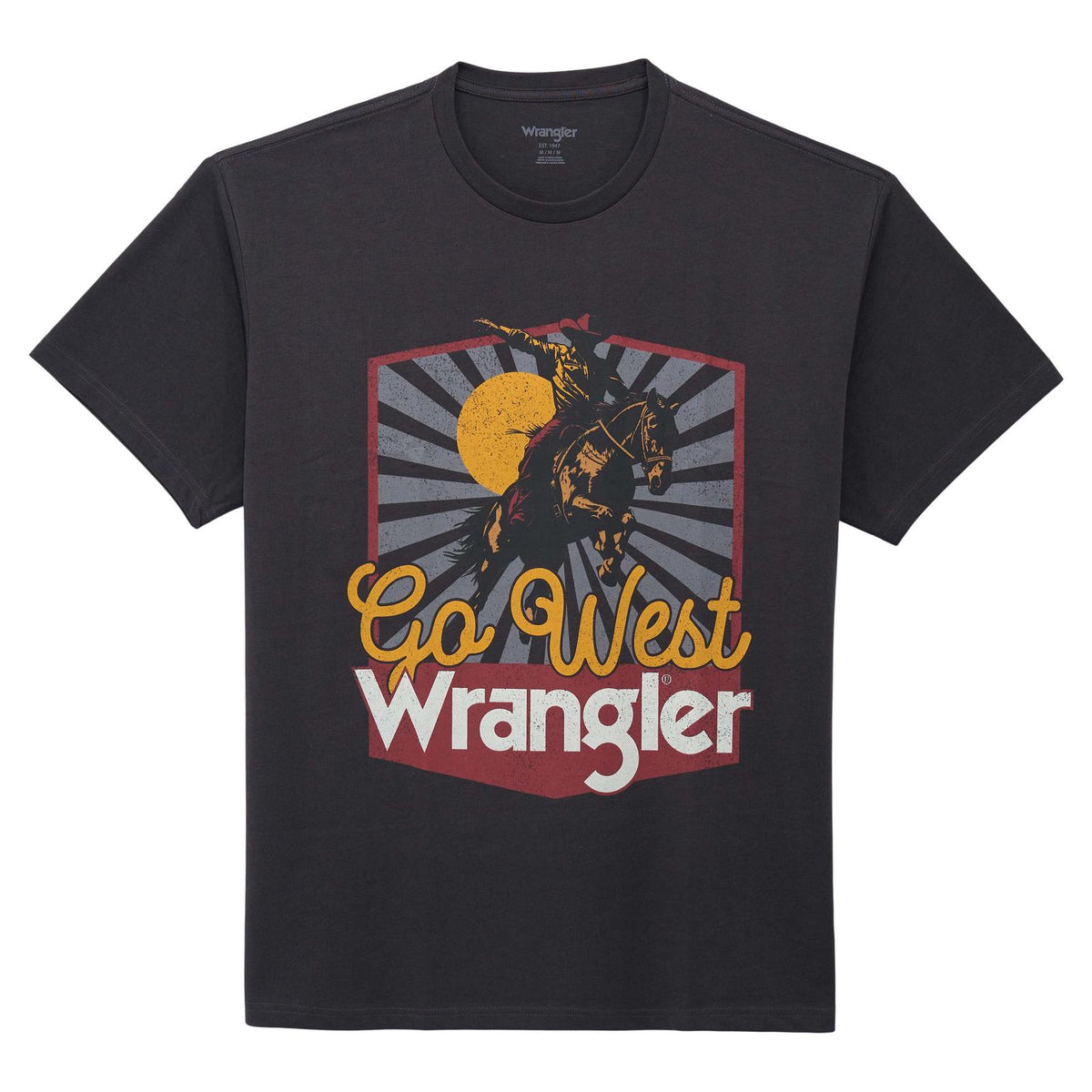 Wrangler Men's Go West Vintage Fit Graphic T-Shirt in Phantom