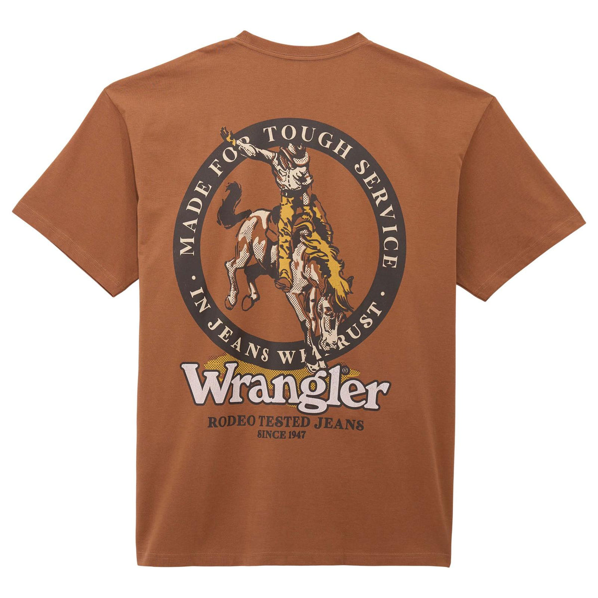Wrangler Men's Rodeo Tested Vintage Fit Graphic T-Shirt in Rawhide