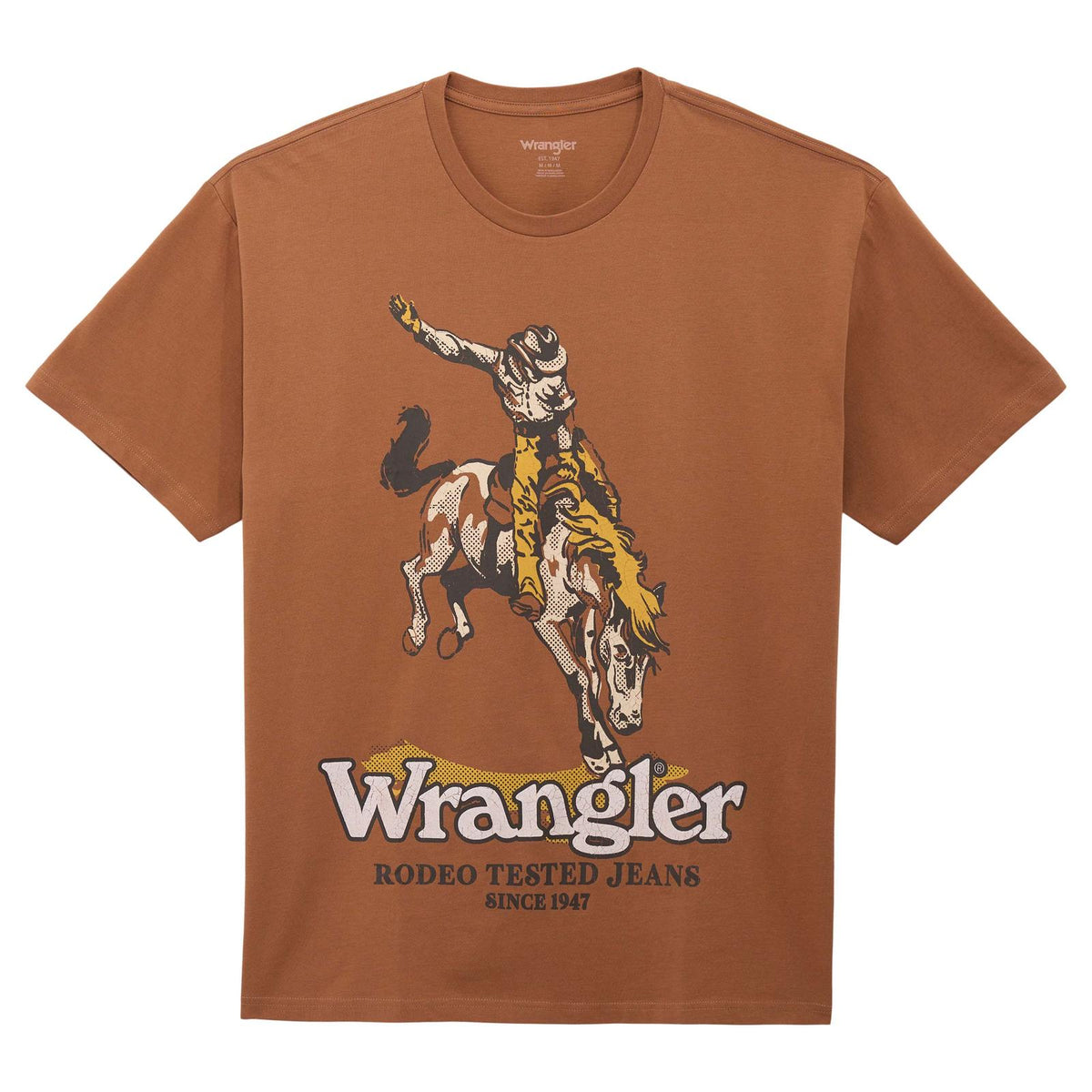 Wrangler Men's Rodeo Tested Vintage Fit Graphic T-Shirt in Rawhide