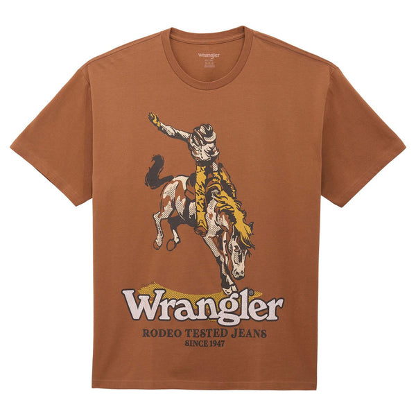 Wrangler Men's Rodeo Tested Vintage Fit Graphic T-Shirt in Rawhide
