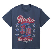 Wrangler Retro Women's S/S Rodeo Sweetheart Graphic Tee in Dark Blue