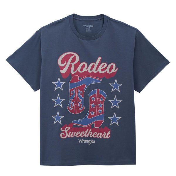 Wrangler Retro Women's S/S Rodeo Sweetheart Graphic Tee in Dark Blue