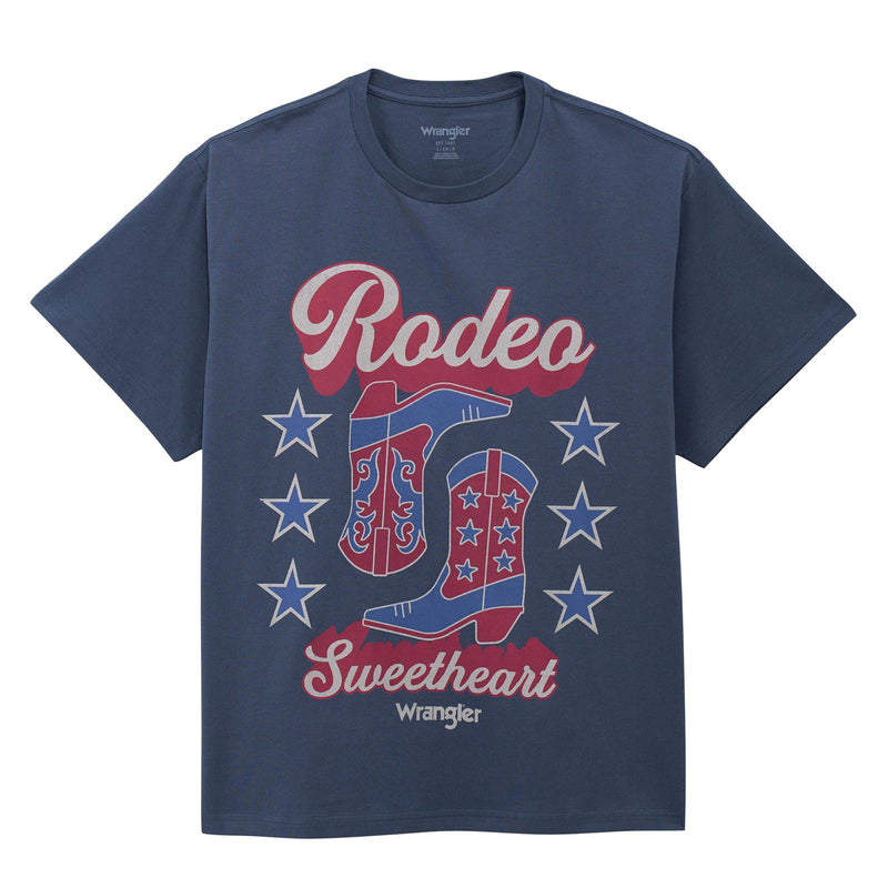 Wrangler Retro Women's S/S Rodeo Sweetheart Graphic Tee in Dark Blue