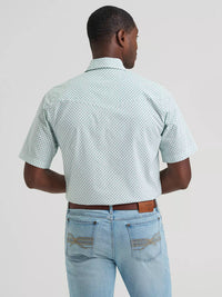 Wrangler Men's 20X Competition S/S Advanced Comfort Western Snap Shirt in Green Crossing