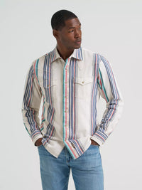 Wrangler Retro Premium Men's L/S Western Snap Shirt in Pastel Pop