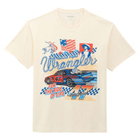 Wrangler Men's Racecar 47 Vintage Fit Graphic T-Shirt in Antique White
