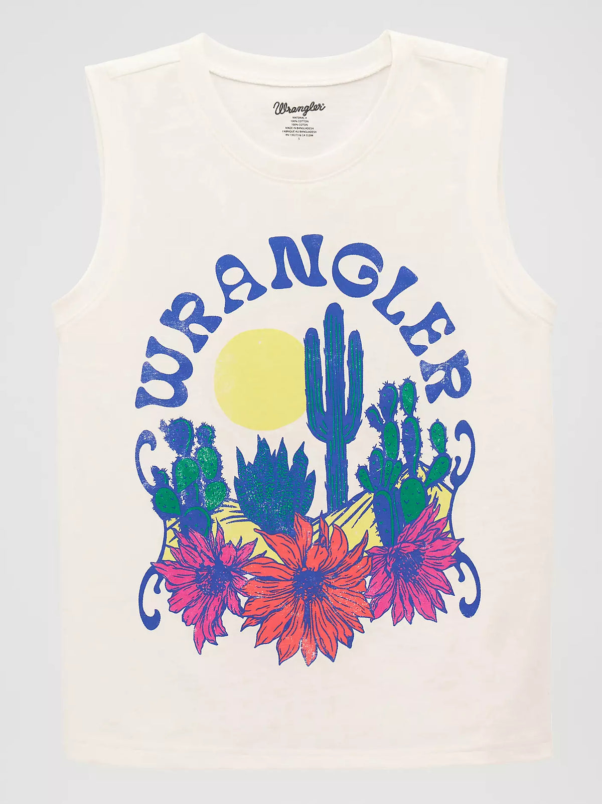 Wrangler Girl's Cacti Florals Tank in White
