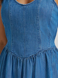 Wrangler Women's Princess Waist Denim Tank Dress in Mid Denim