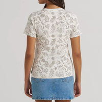 Wrangler Retro Women's Wrangler All Over Print Slim Tee in White