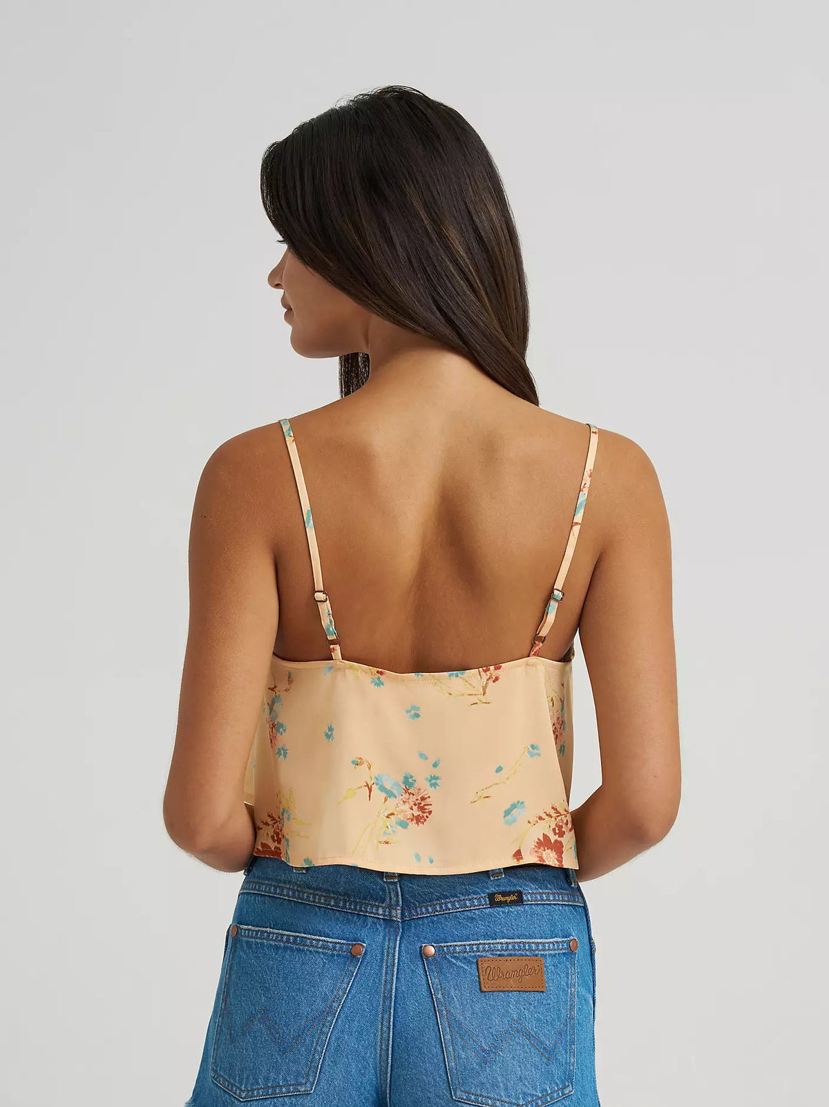 Wrangler Women's Flowy Crop Tank in Orange Peach