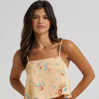 Wrangler Women's Flowy Crop Tank in Orange Peach