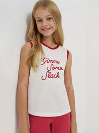 Wrangler x Lainey Wilson Girl's Gimme Some Slack Tank in White