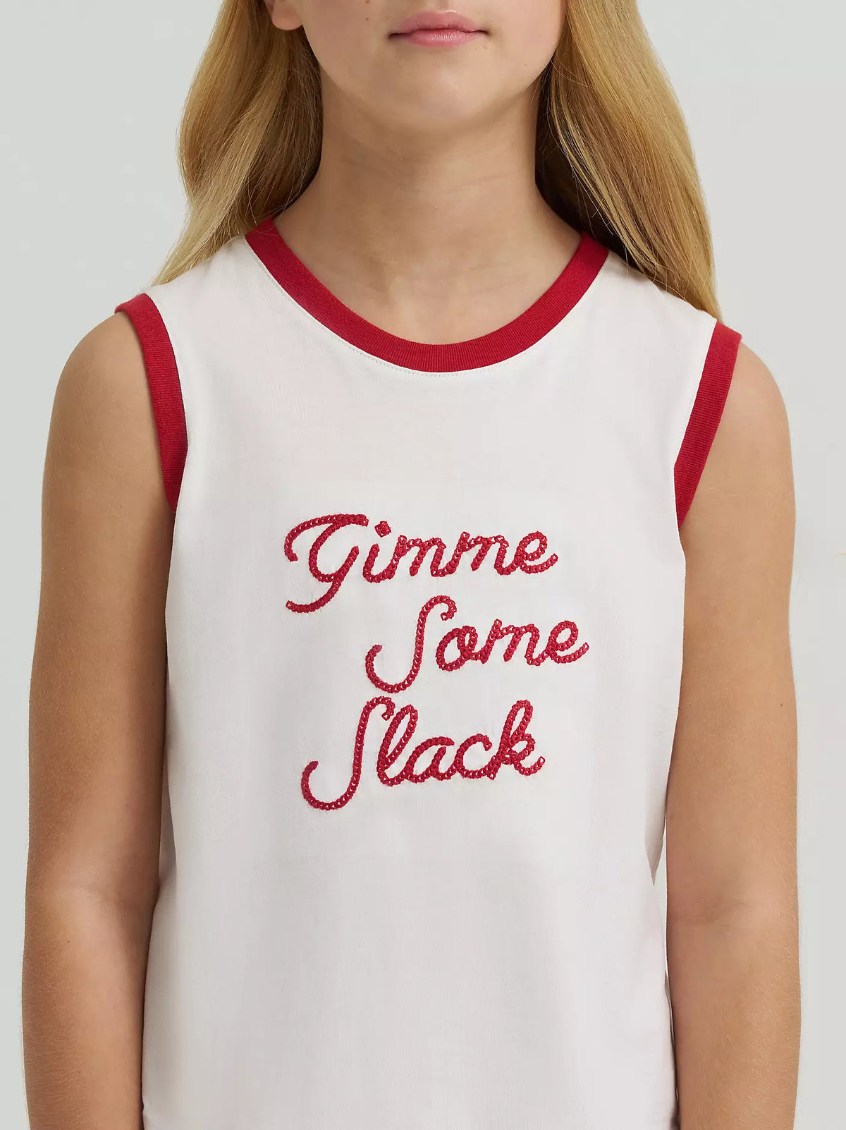 Wrangler x Lainey Wilson Girl's Gimme Some Slack Tank in White