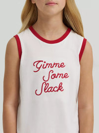 Wrangler x Lainey Wilson Girl's Gimme Some Slack Tank in White