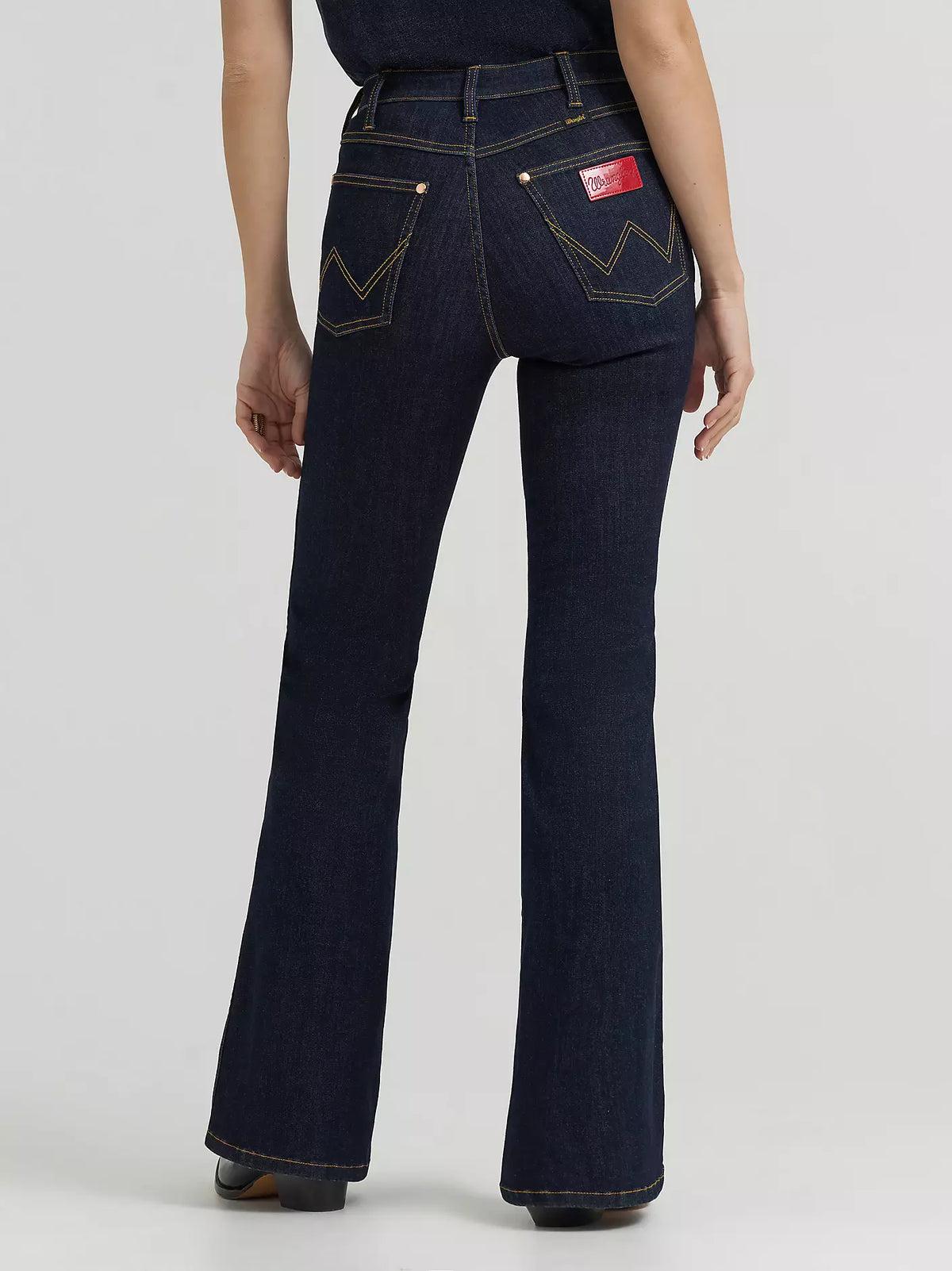 Wrangler x Lainey Wilson High Rise Flare Jean in Dark Rinse