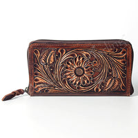 American Darling Floral Tooled and Stamped Zip Organizer