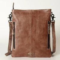 Never Mind! Western Desert Brown Genuine Leather Crossbody Bag