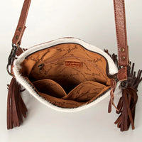 American Darling Hair on Hide Longhorn Concealed Carry Fringe Crossbody Bag