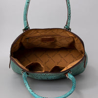 American Darling Crocodile Embossed Leather Western Tote Bag in Turquoise