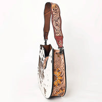 American Darling Western Hair-on-Hide Floral Tooled Leather Hobo Bag