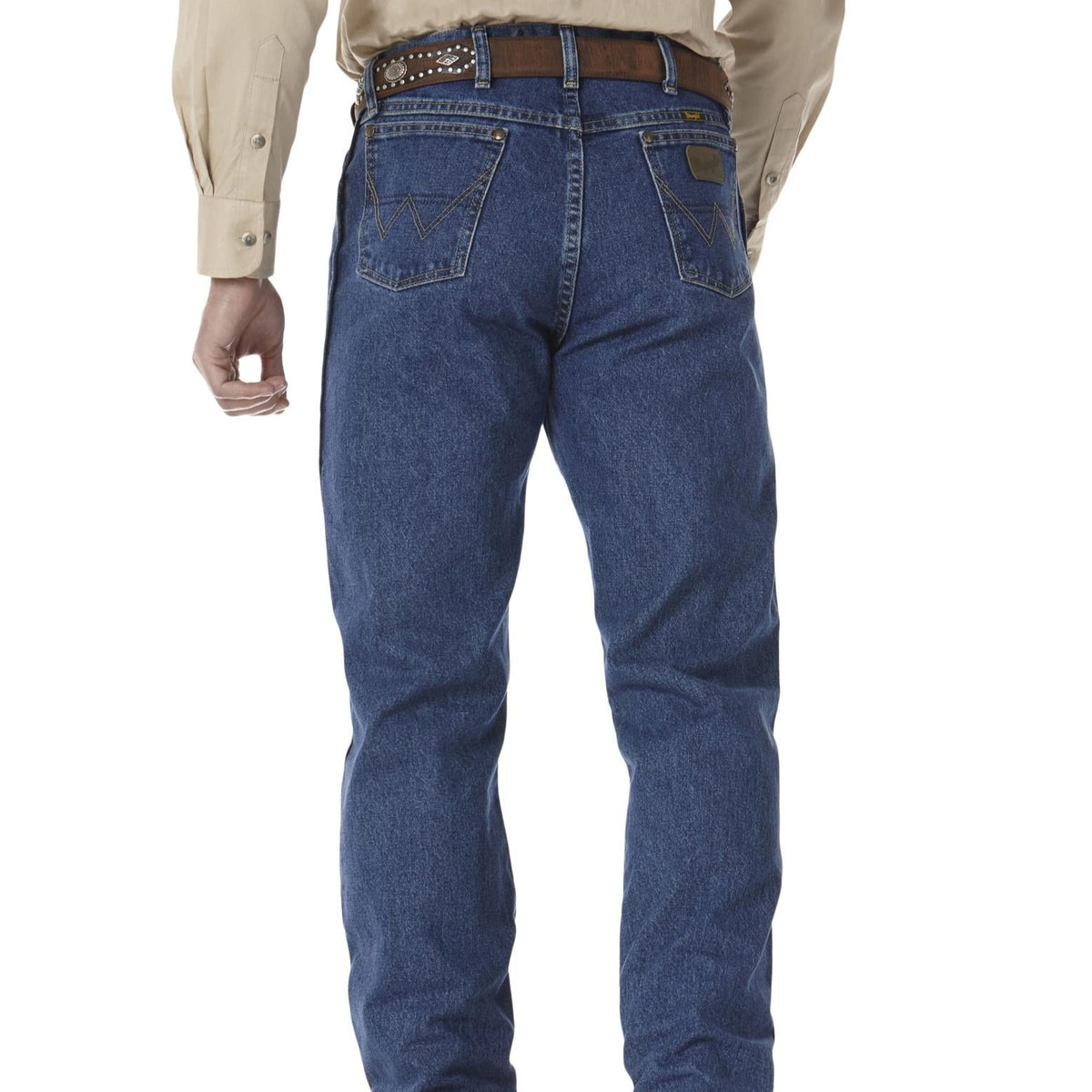 Wrangler Men's George Strait Cowboy Cut Original Fit Jean in Heavyweight Stone Denim
