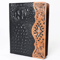 American Darling Crocodile Embossed Hand Tooled Leather Western Portfolio (Available in 2 Colors)
