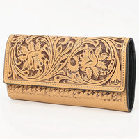 American Darling Basketweave & Floral Tooled Leather Wallet