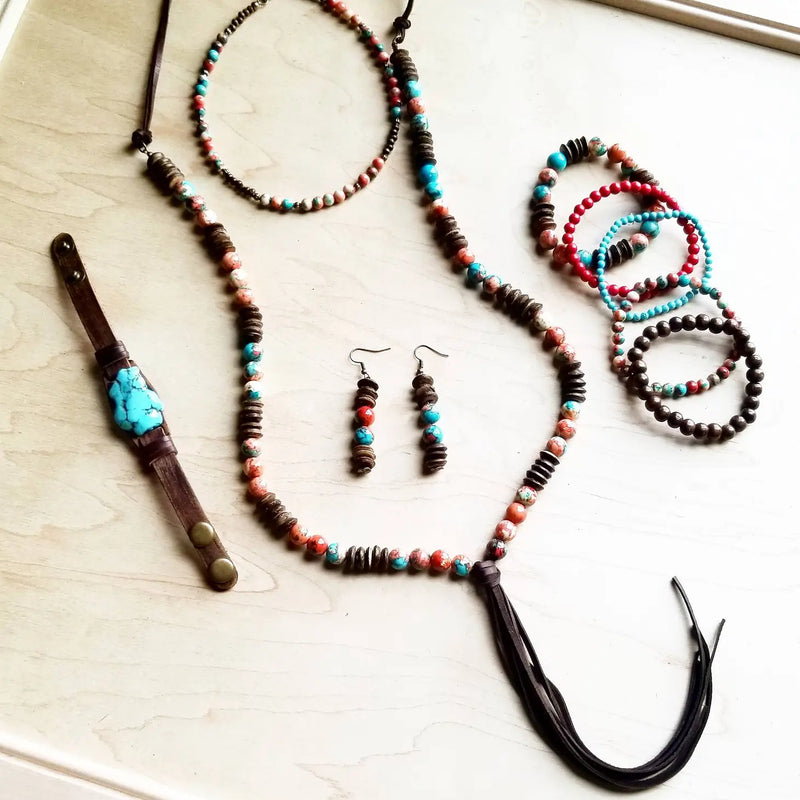 Multi- Colored Turquoise Beaded Choker