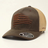 Ariat Boy's Youth Brown Distressed Flag Ball Cap