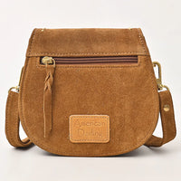 American Darling Genuine Suede Leather Mini Crossbody in Tan