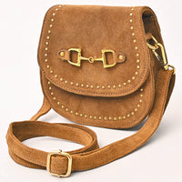 American Darling Genuine Suede Leather Mini Crossbody in Tan