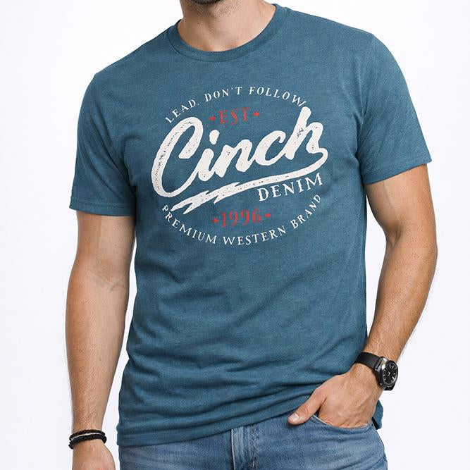 Cinch Men's Lead Don't Follow Graphic T-Shirt in Teal Blue