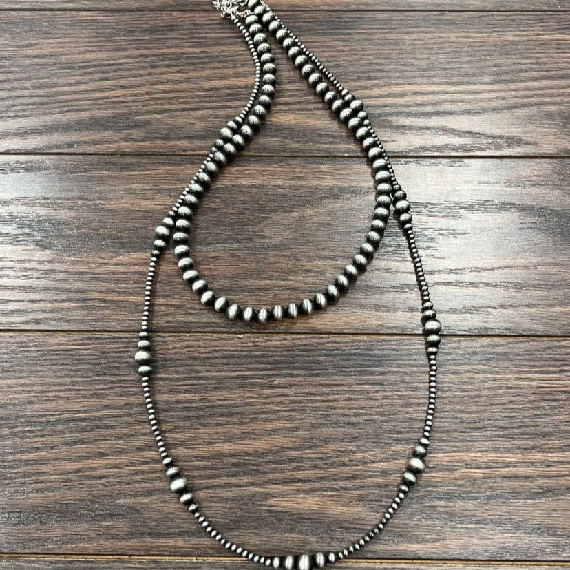 Amazon.com: Lovely Bead Handmade Smooth Double Knotted Silver Navajo Pearl  Necklace (36 Inches, 8mm) : Clothing, Shoes & Jewelry