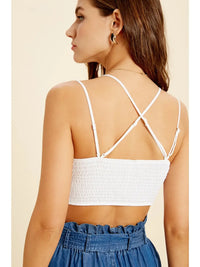 Floral Scalloped Doily Lace Bralette in Ivory