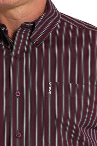 Cinch Men's L/S Modern Fit Purple Stripe Western Button Down Shirt