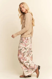 Women's L/S Sheer Floral Lace Mesh Top (3 Color Options) (Available in Plus Sizes)