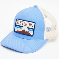 Stetson Mountain Label Patch Trucker Cap in Blue