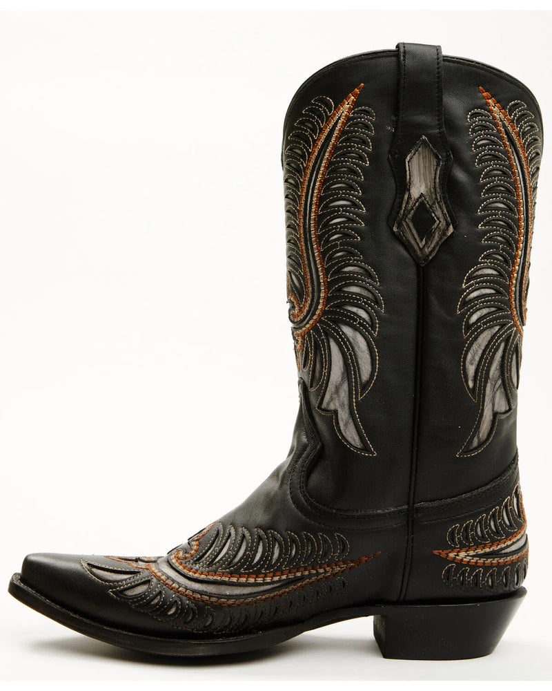 Corral Men's Cross & Wing Inlay Snip Toe Boots in Black
