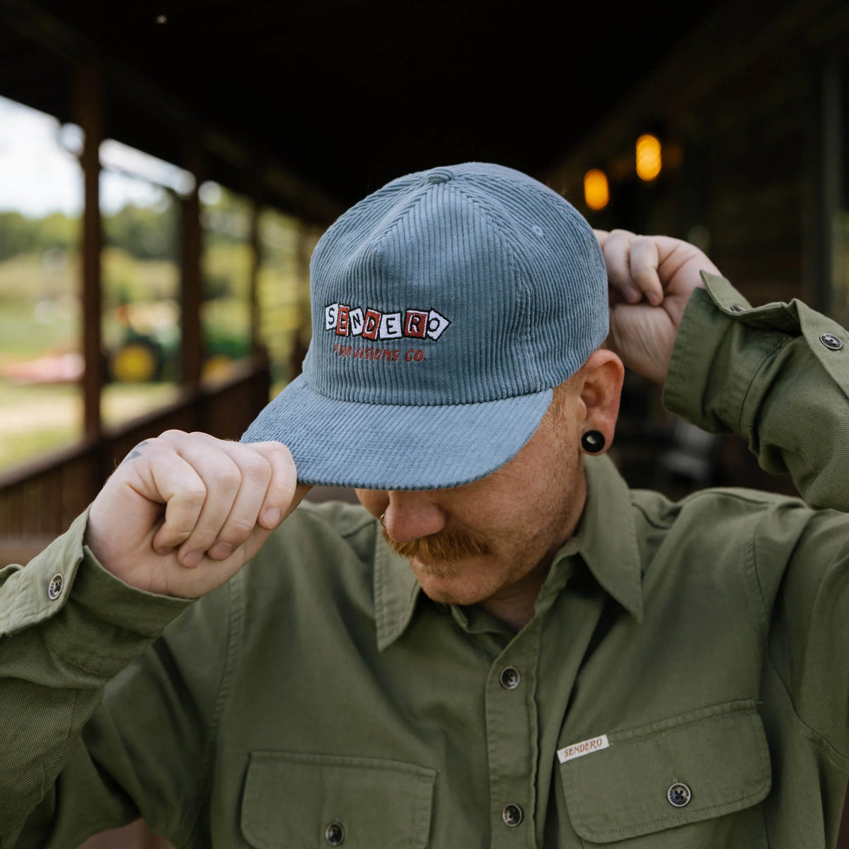 Sendero Provisions Co. "County Fair" Corduroy Snapback Hat in Blue