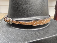 3D Belt Co. Roughout Boot Stitch Brown Western Hat Band