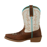 Justin Girl's Whinny Western Boots in Cognac Water Buffalo