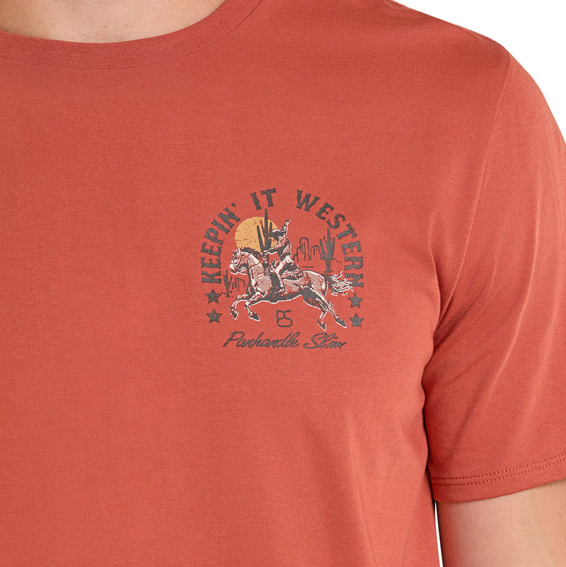 Panhandle Slim Unisex Graphic T-Shirt in Rust