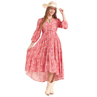 Panhandle Slim Women's Floral Paisley Dress in Coral