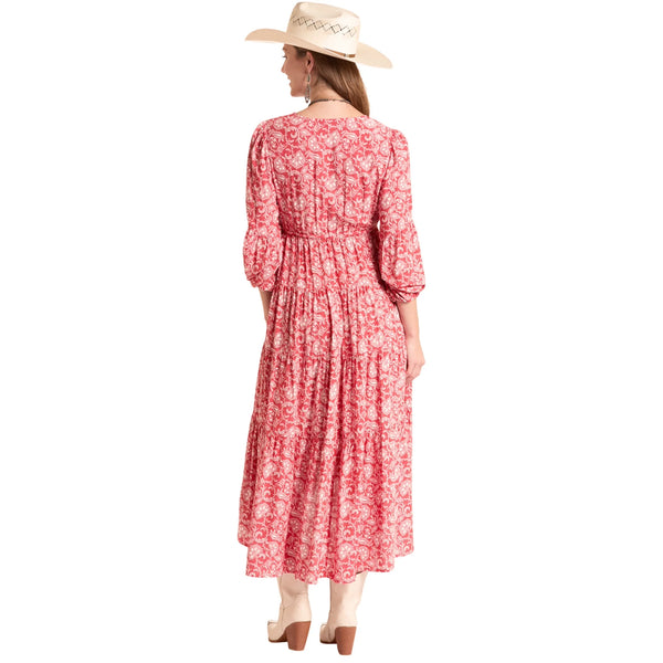 Panhandle Slim Women's Floral Paisley Dress in Coral