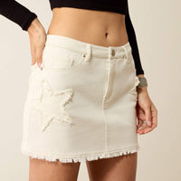 Ariat Women's Americana Denim Skirt in Antique White