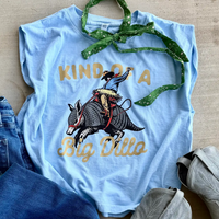 Women's Big Dillo Graphic Muscle Tee in Powder Blue